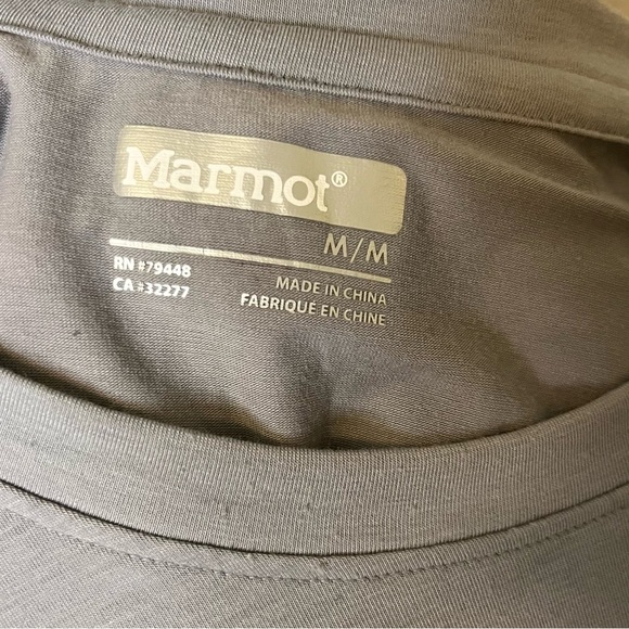 Marmot Men’s Crewneck Colorblock and Striped Short Sleeve Tee T-Shirt Grey - Picture 7 of 9